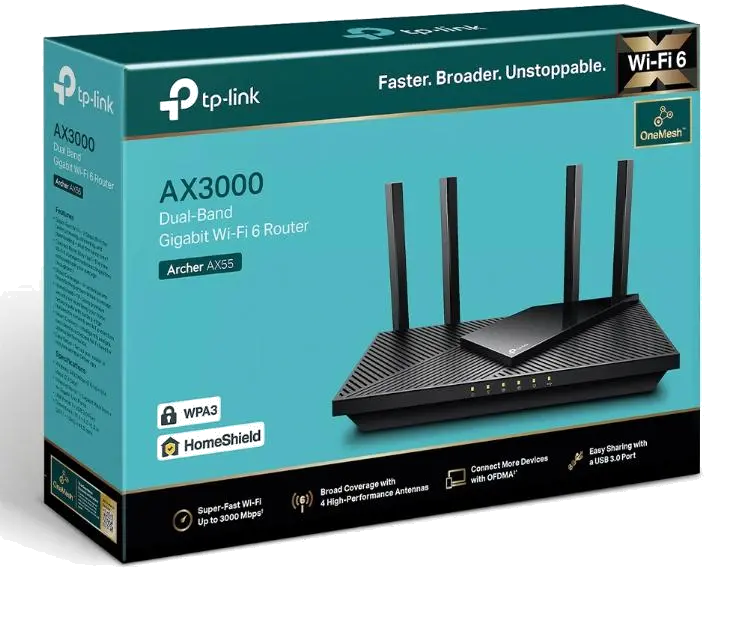 TP-Link Router AX3000 Dual-Band Wi-Fi 6, 4 antene, GB 
