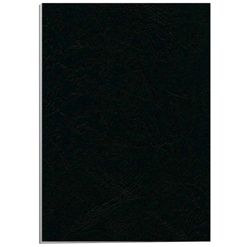 Fellowes Coperti indosariat A4 carton imitatie piele 250g/mp negru top 100buc