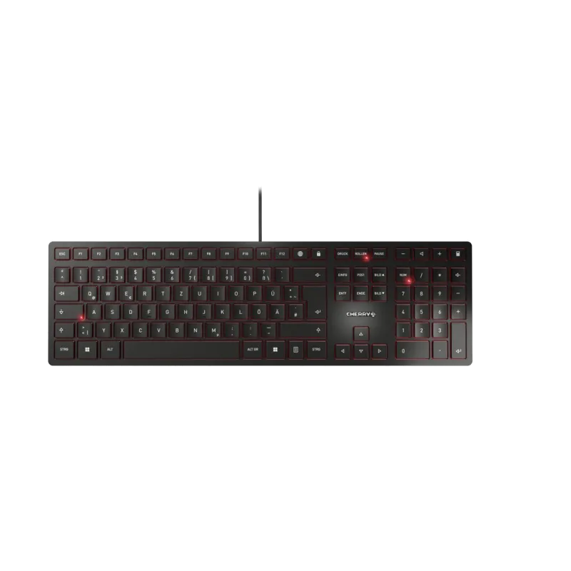 Cherry KC 6000 Slim Tastatură cu fir, USB, DE (Germania) Layout, neagră