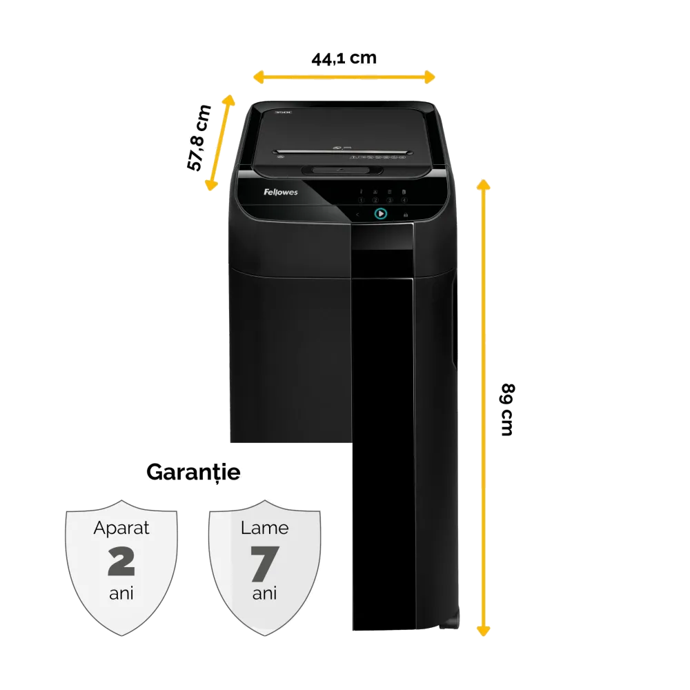 Fellowes Distrugator documente AutoMax 600M, ADF 600 coli, 14 coli manual, 2x12 mm, P-5, cos 83L 