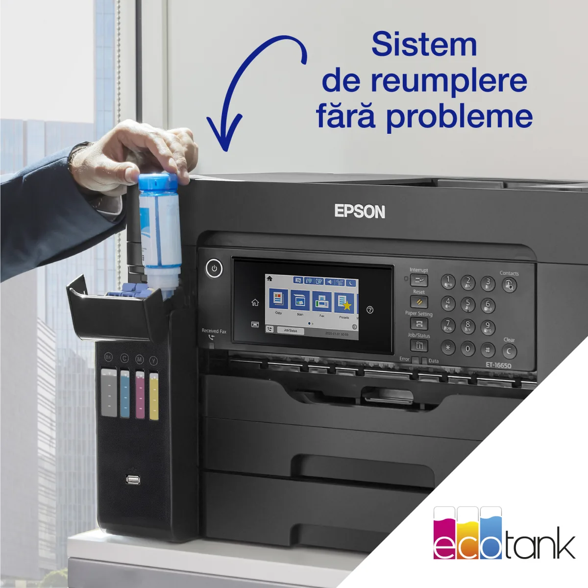 Epson EcoTank L15150 multifunctional CISS A3+ fax C11CH72402 angle