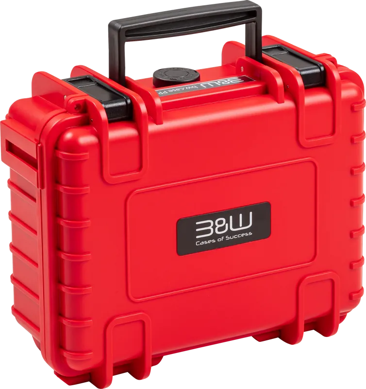 B&W Cases Type 500 for DJI Osmo Pocket 3 Creator Combo, Red 