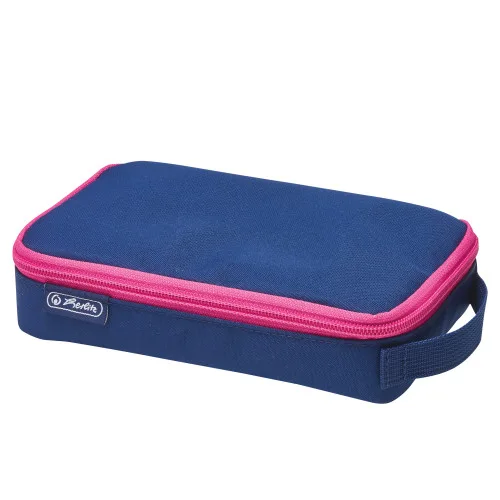 Herlitz Penar etui 2 Go bleumarin si roz