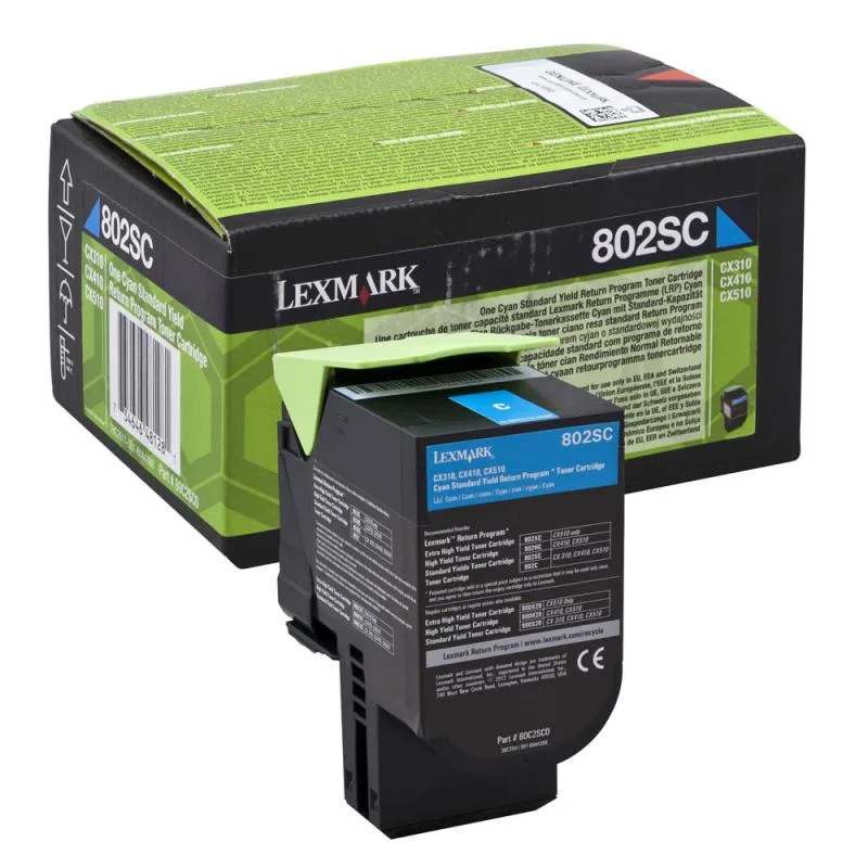 Lexmark 80C2SC0 Cartus toner Cyan, ORIGINAL, Return Program, Standard Capacity, 2000 pag