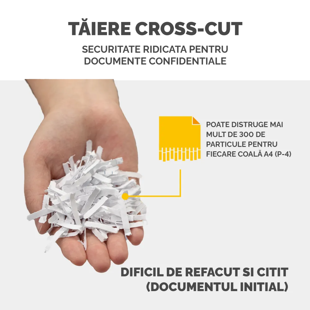 Fellowes Distrugator documente 92Cs, 18 coli, particule 4x38 mm, P-4, CD/DVD, cos 25L 