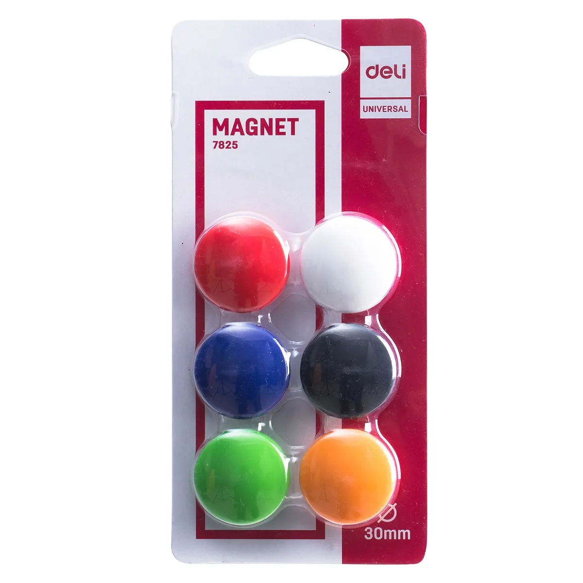 Deli Set 6 magneti rotunzi 30 mm, diverse culori