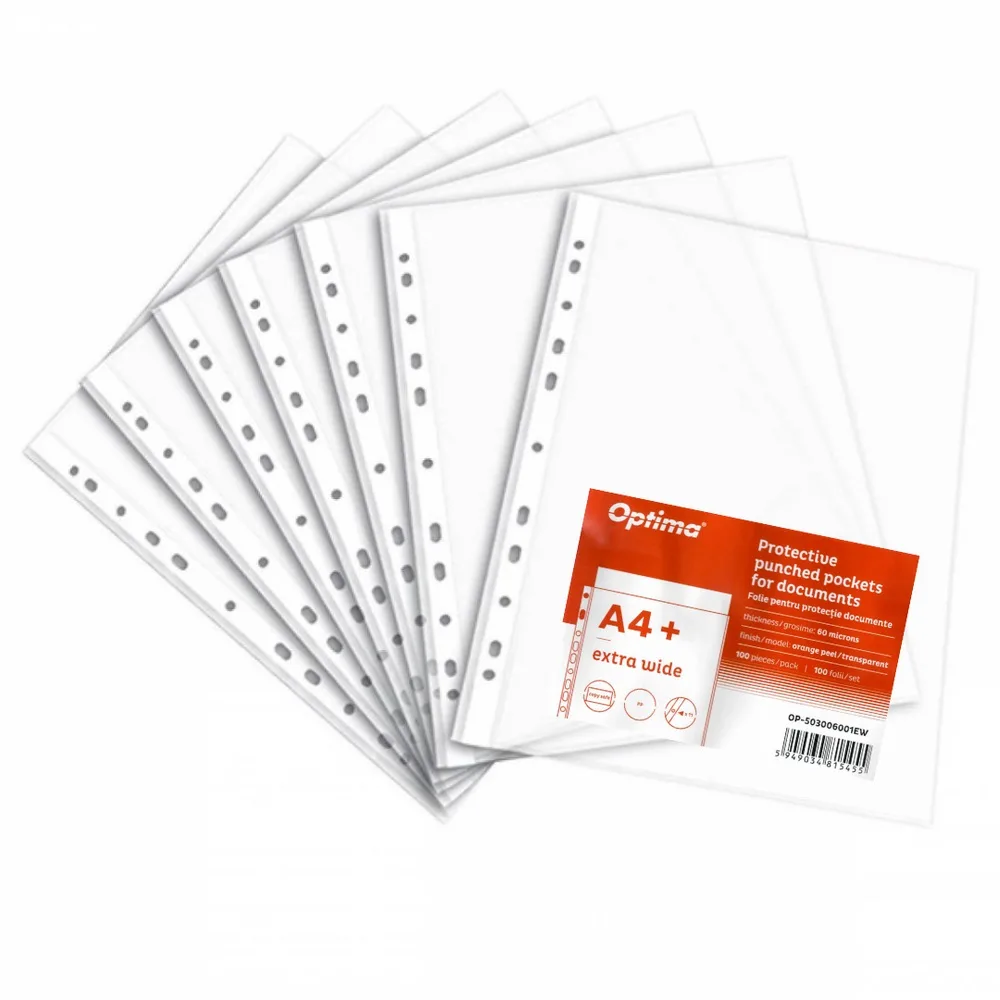 Optima Set 100 file protectie A4+ Extra Wide 60 microni