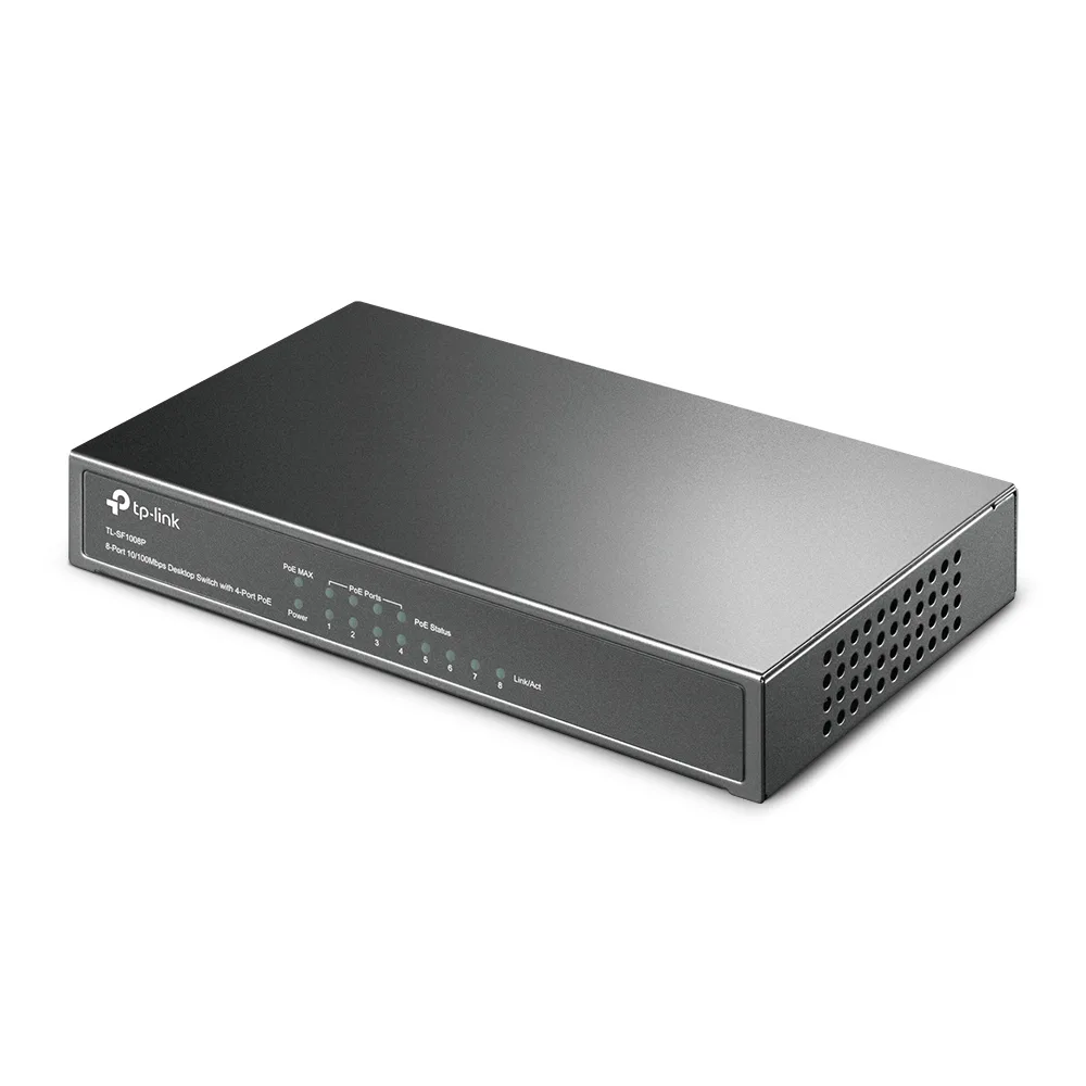 TP-Link TL-SF1008P Switch PoE (Power Over Ethernet) 8 Porturi 10/100M (4 porturi PoE) angle