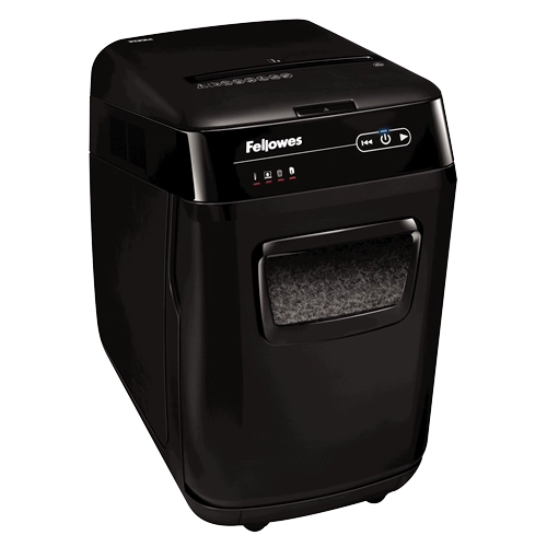 Fellowes Distrugator documente AutoMax 200M, ADF 200 coli, 10 coli manual, 2x14 mm, P-5, cos 32L 