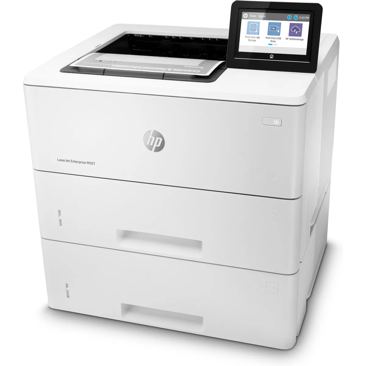 HP LaserJet Enterprise M507x imprimanta laser mono A4 Wi-Fi (1PV88A) angle