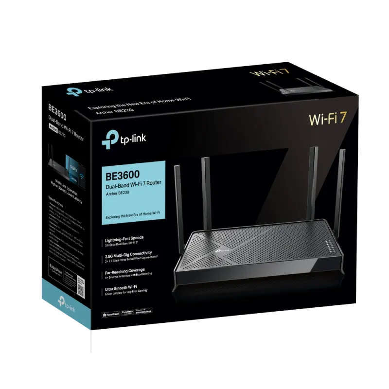 TP-Link Archer BE230 router Wi-Fi 7 BE3600 Dual-Band, EasyMesh 