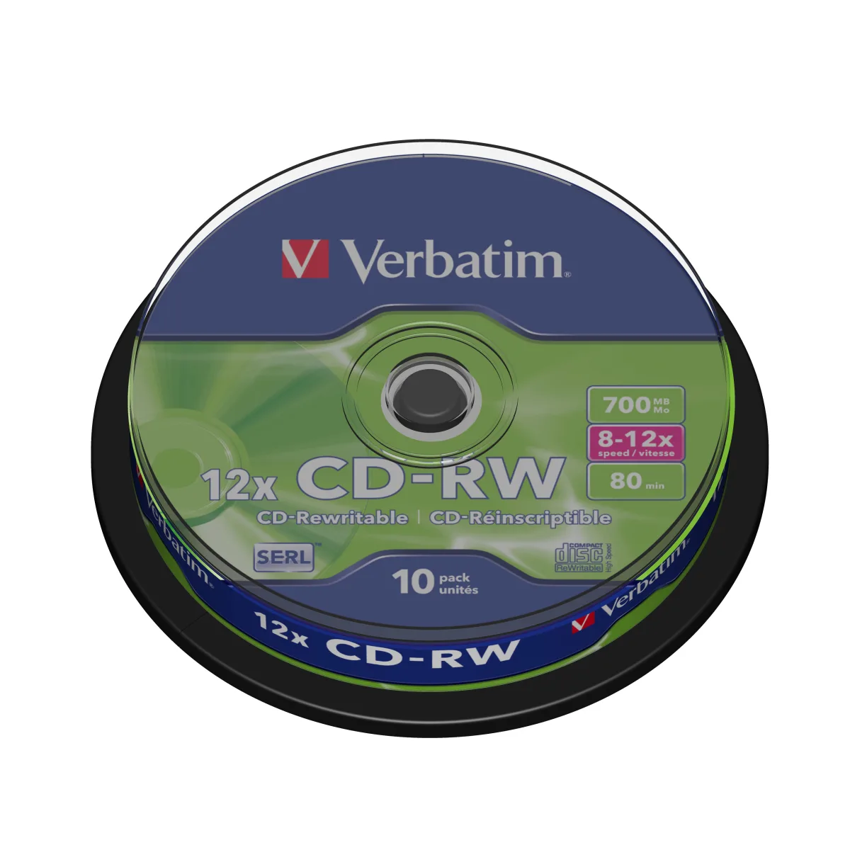 Verbatim Set 10 buc, CD-RW 8-12X, 700MB, 80min, DataLifePlus