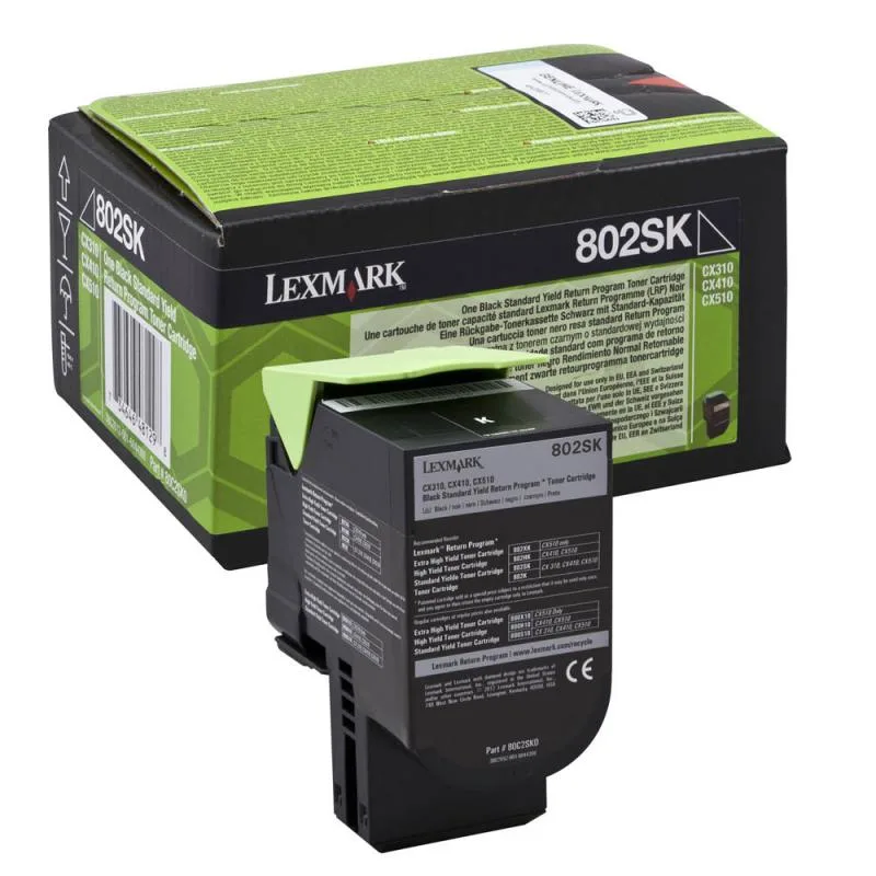 Lexmark 80C2SK0 Cartus toner negru, ORIGINAL, Return Program, Standard Capacity, 2.5k