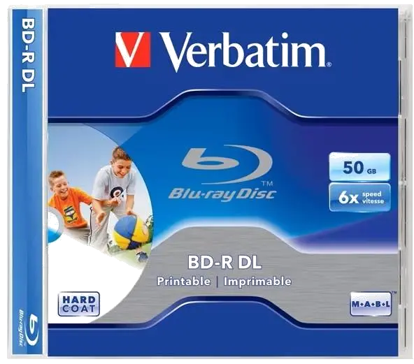 Verbatim BD-R dual layer 6X, 50GB, Wide Printable, Surface Hard Coat