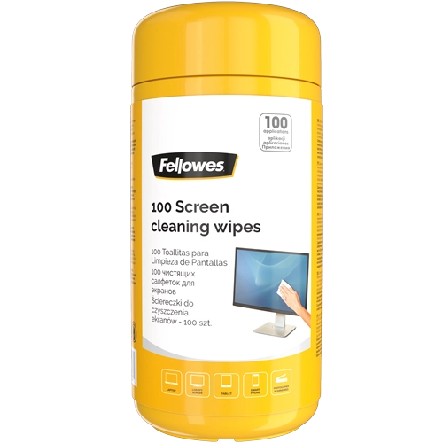 Fellowes Servetele umede pentru curatat monitorul, 100buc