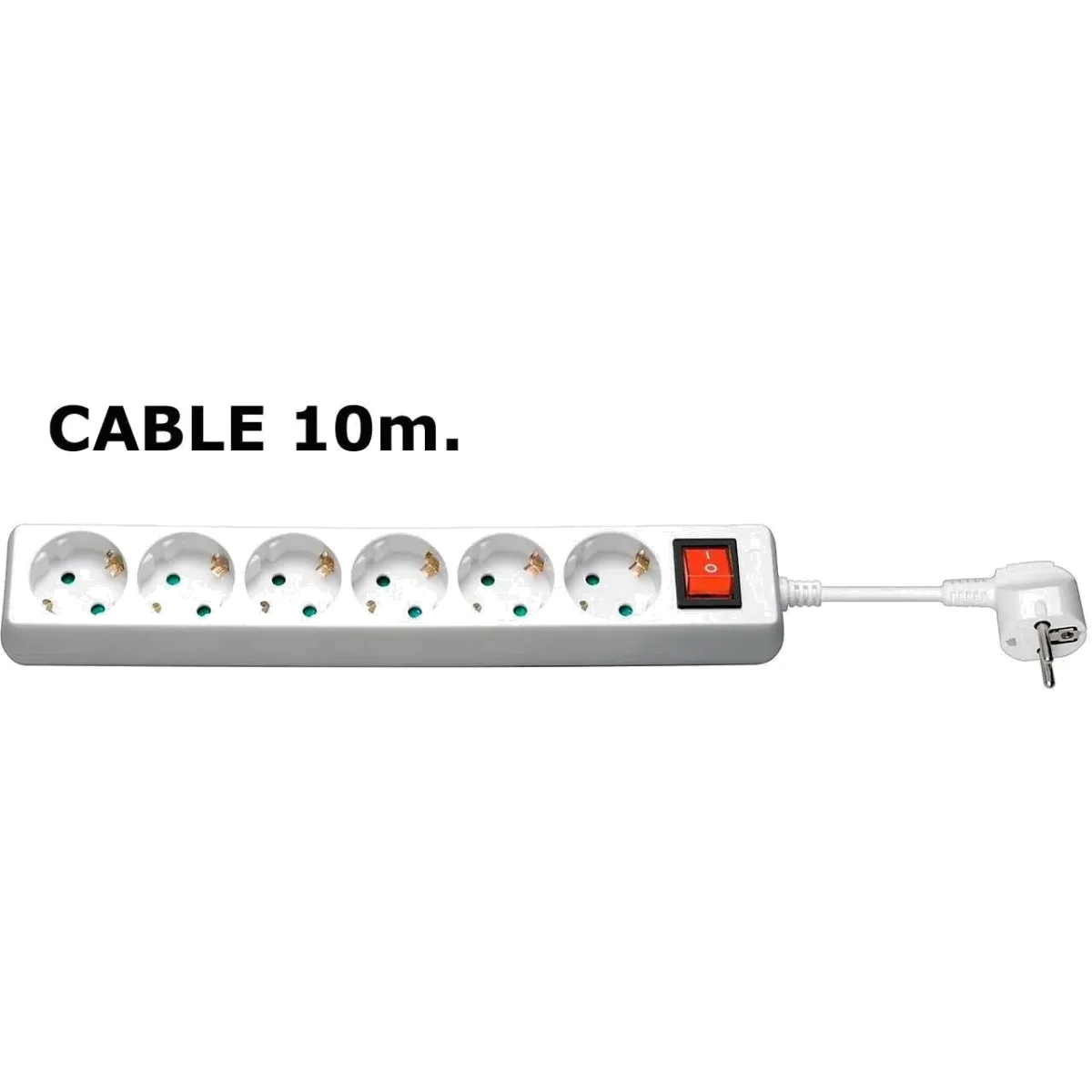 MicroConnect Prelungitor 6 prize Schuko 10m cu intrerupator alb