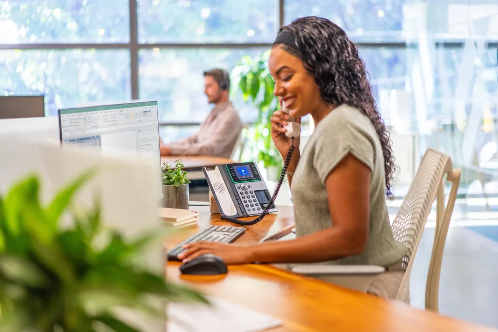 HP Poly Edge E450 IP Phone and PoE-enabled 
