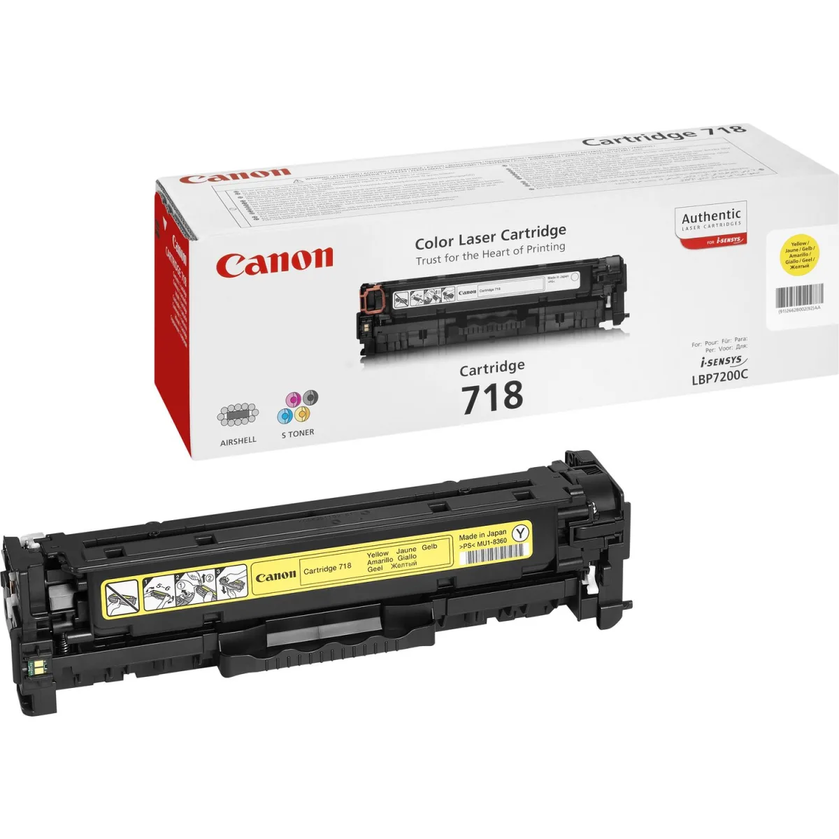 Canon CRG718Y Cartus toner yellow pt LBP-7200CDN,LBP-7660Cdn, MF8350C, 2900 pag