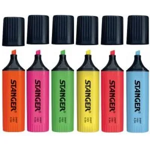 Stanger Set 6 textmarkere fluorescente 1-5mm culori mix