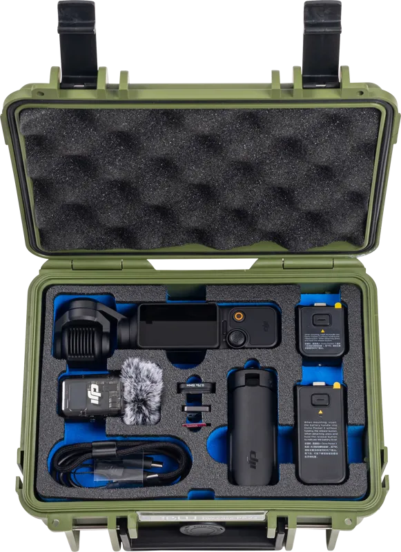 B&W Geanta de transport si carcasa de protectie pentru DJI Osmo Pocket 3 Verde 