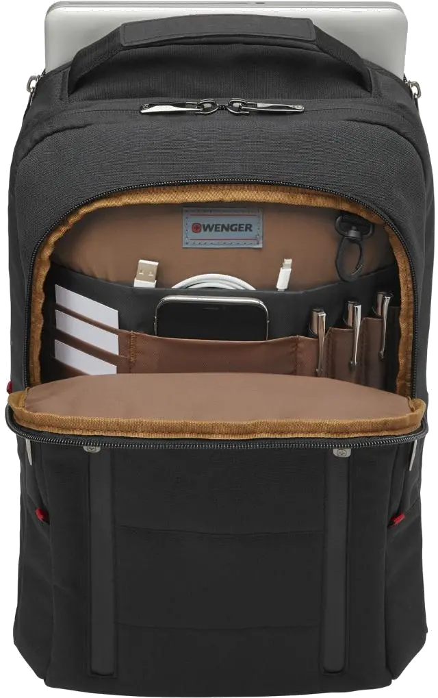 Wenger City Traveler Carry-On Rucsac 16'' cu buzunar de tableta, expandabil negru 