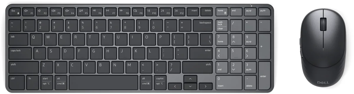 Dell Pro 7 KM746 set tastatura mouse wireless US Intl QWERTY 6000DPI angle