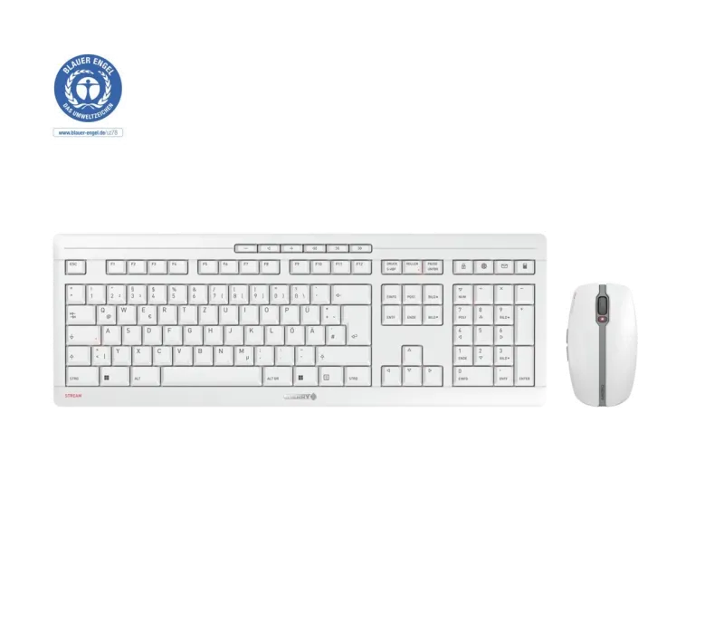 Cherry Stream Desktop Recharge Kit tastatura si Mouse, fara fir, DE (Germania) Layout, Gri