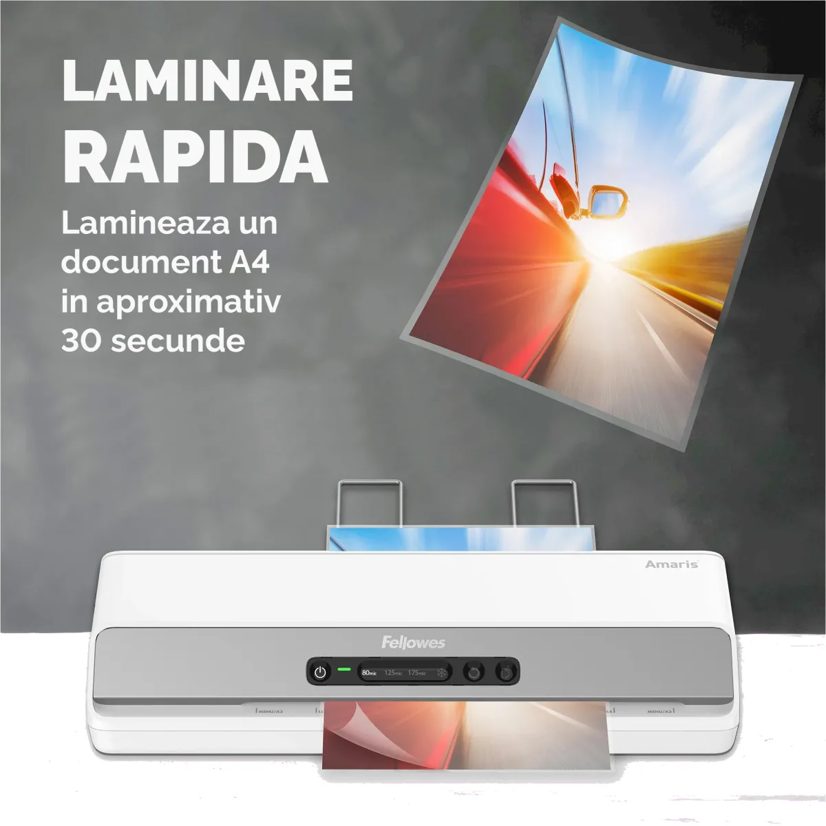 Fellowes Laminator A3 Amaris 175mic 320mm 800mm/min 6role lifestyle