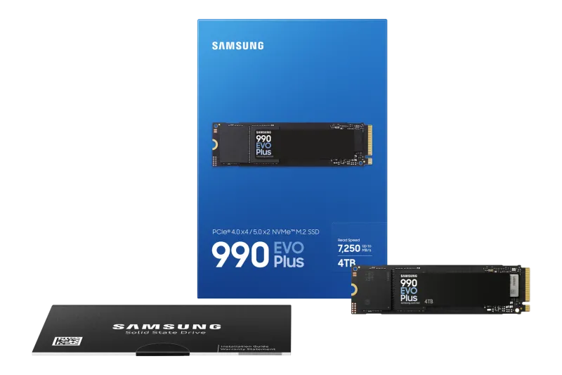 Samsung SSD 990 EVO Plus, 4TB, NVMe M.2, 7150/6300 MB/s 