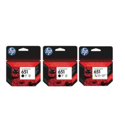 HP Pachet cartuse cerneala (651) C2P10AE x2, plus C2P11A x 1