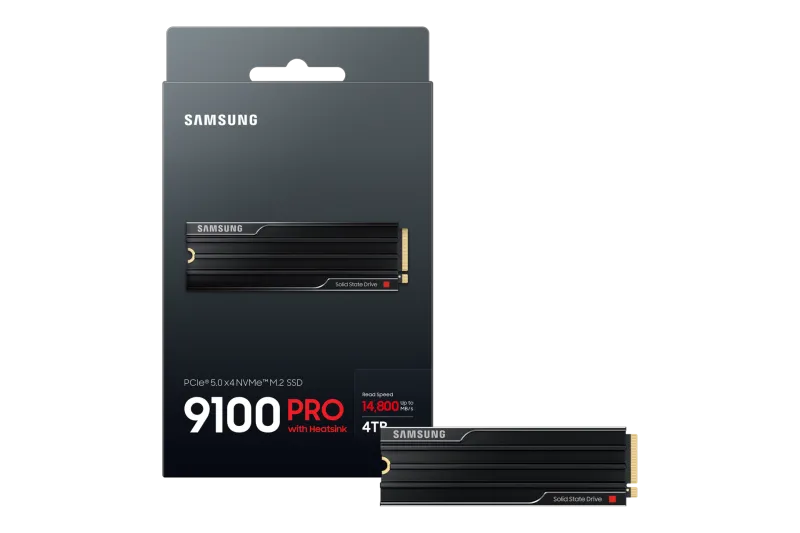 Samsung SSD MZ-VAP4T0CW, 9100 PRO HEATSINK, 4TB, PCIe 5.0 NVMe M.2 