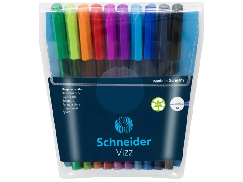 Schneider Set 10 pixuri cu gel 0.4 mm in culori diverse Vizz M