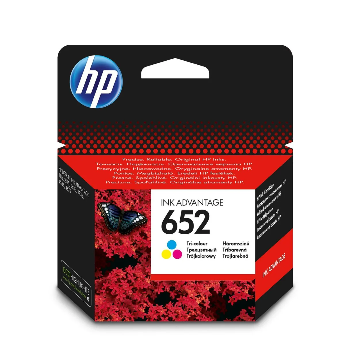 HP F6V24AE No. 652 Cartus inkjet tricolor ORIGINAL, 200 pagini