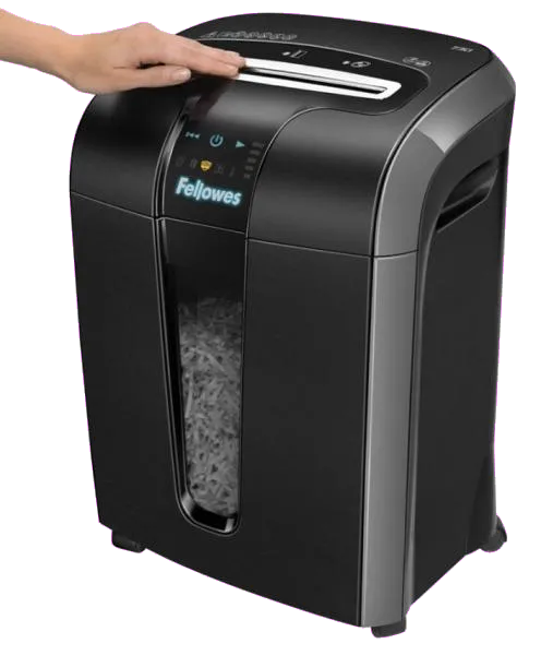 Fellowes Distrugator documente 73Ci, 12 coli, particule 4x35 mm, P-4, CD/DVD, cos 23L 