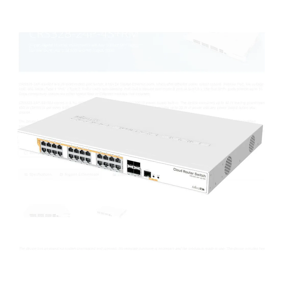 MikroTik Switch 24Port, 4 SFP, POE CRS328-24P-4S+RM 