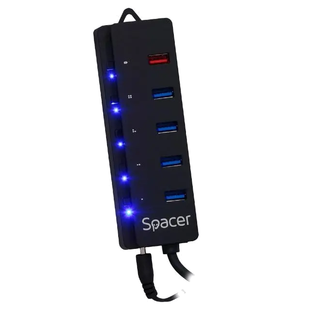 Spacer SPH-4USB30-1QC Hub USB 3.0 4 porturi USB-A 3.0 + 1 port USB-A quick charge 