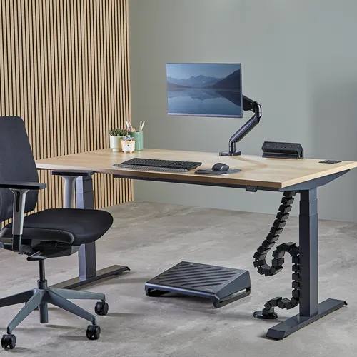 Fellowes Organizator cabluri birou reglabil negru pana la 130 cm 