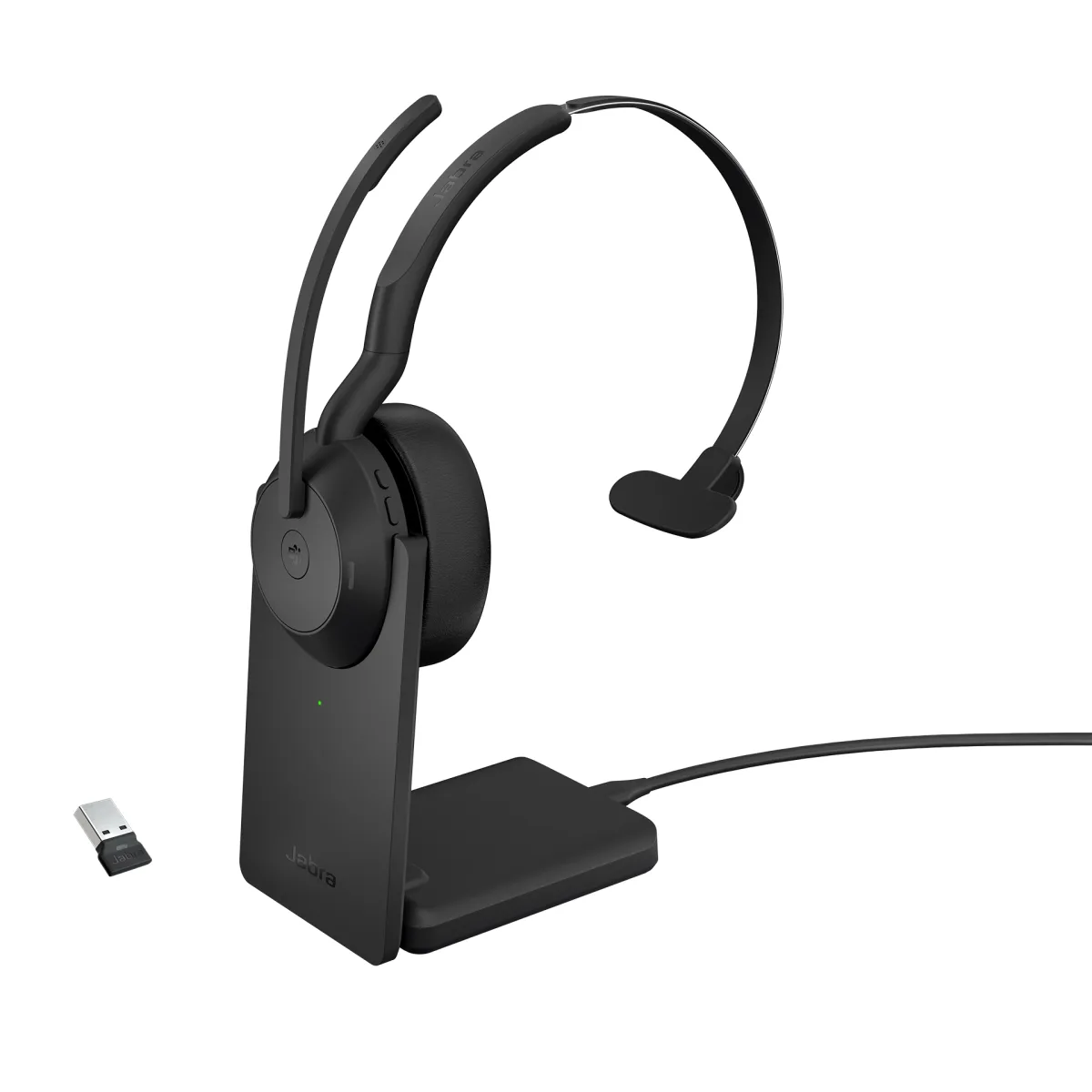 Jabra Casca EVOLVE2 55 MS fara fir, Stand incarcare inclus, Monoaural, On-Ear, USB-A