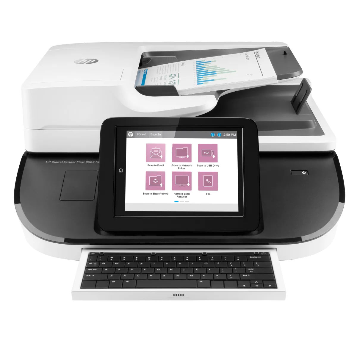 HP Digital Sender Flow 8500 fn2 statie scanare OCR angle