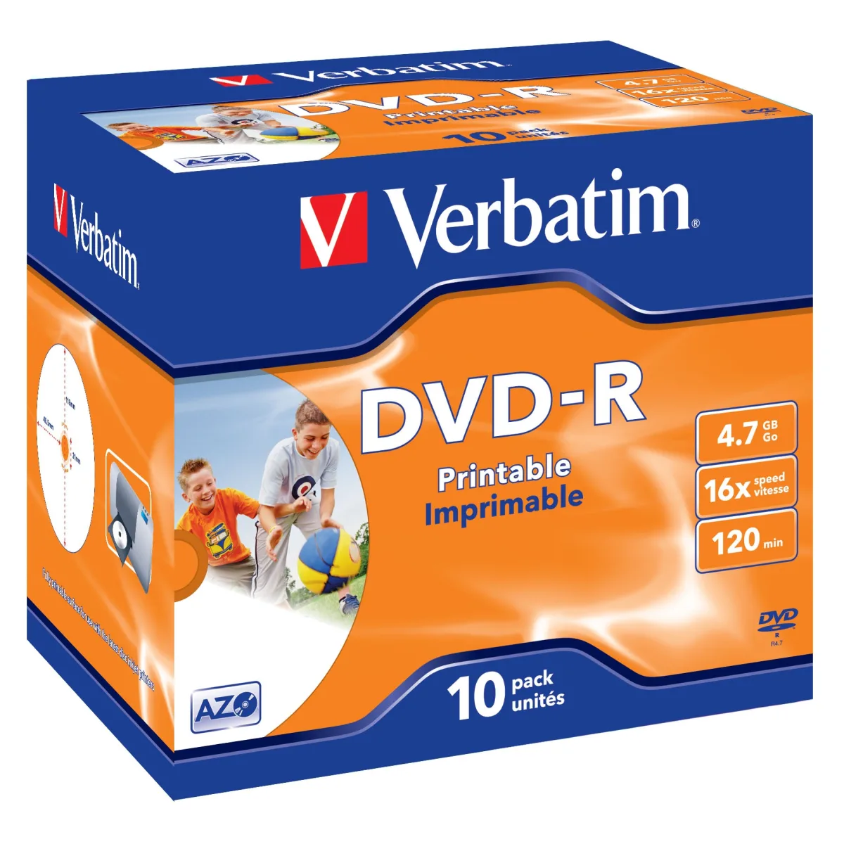Verbatim DVD-R, 16X, 4.7GB, JC, inkprint