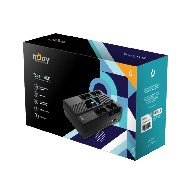 nJoy Token 800 UPS line-interactive 800VA 480W LCD Schuko 