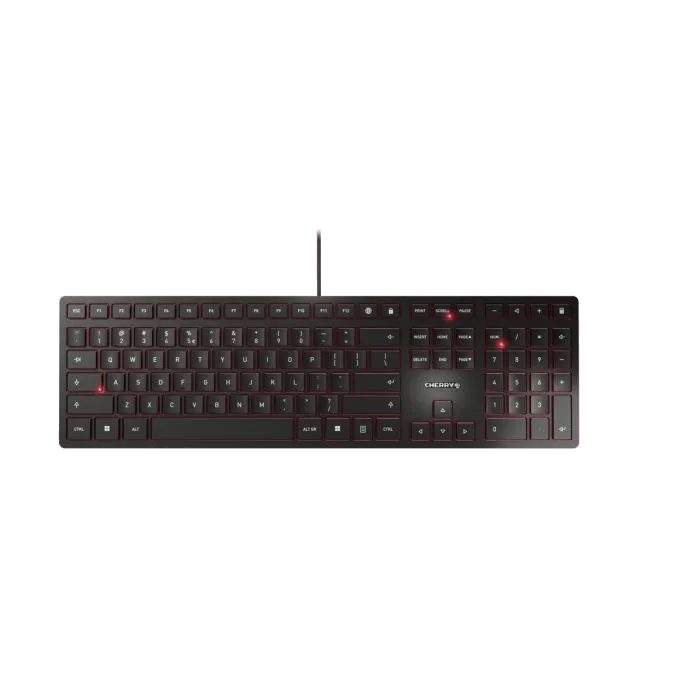 Cherry KC 6000 Slim Tastatură cu fir, USB, US Intl, Euro Symbol Layout, neagră