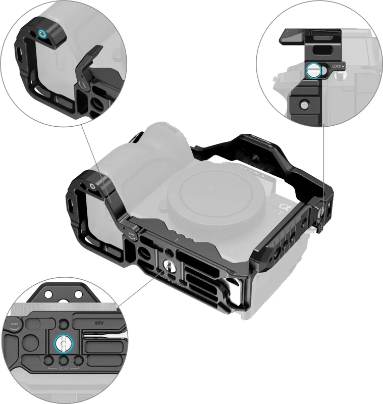 SmallRig HawkLock Advanced Cage Kit 5599 Sony A7R V, A7 IV, A7S III, 2 manere 
