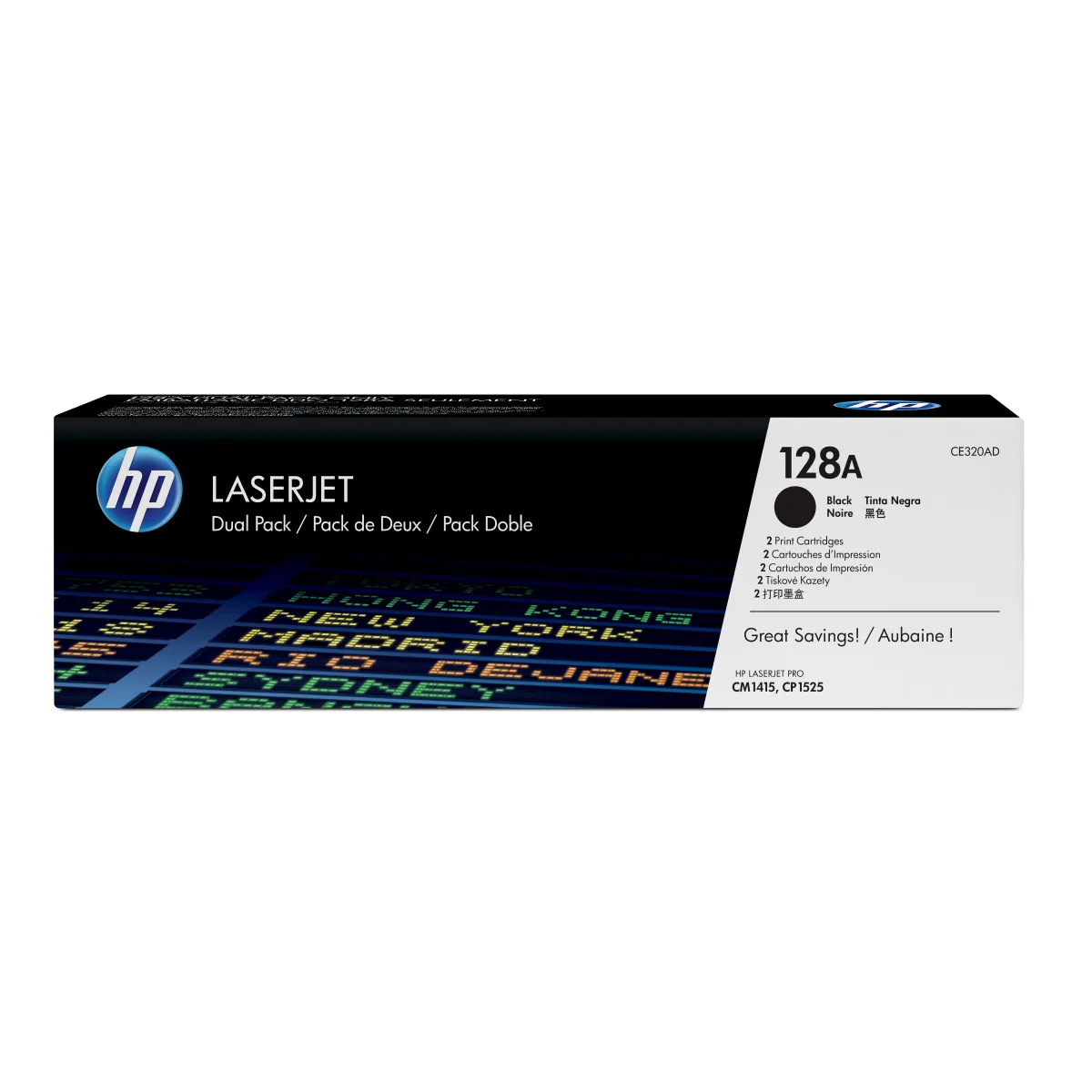 HP CE320AD Set 2 cartuse toner negru No.128A (CE320A) pt. CM1415, CP1525, 2x2k
