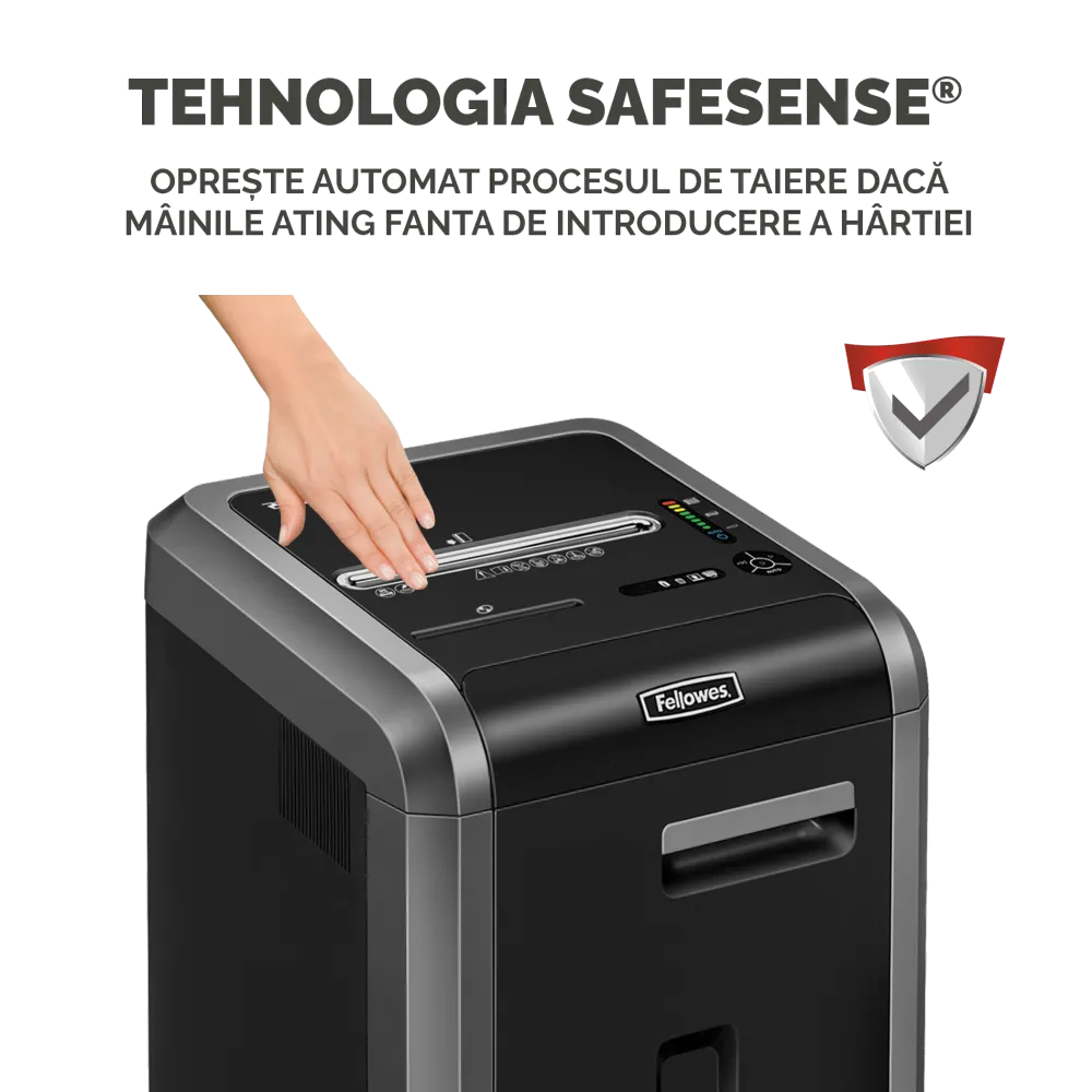 Fellowes Distrugator documente 225Mi, 16 coli, microparticule 2x12 mm, P-5, cos 60L 