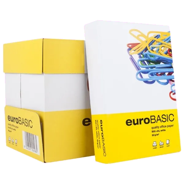 Eurobasic Hartie A4 80g/mp, cutie 5 topuri, 2500 coli