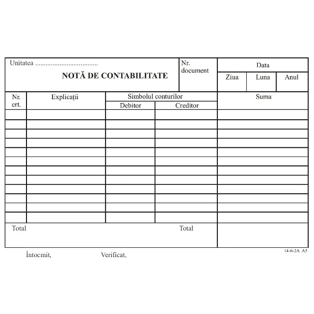 Office Nota contabila A5 100 file 14-6-2A