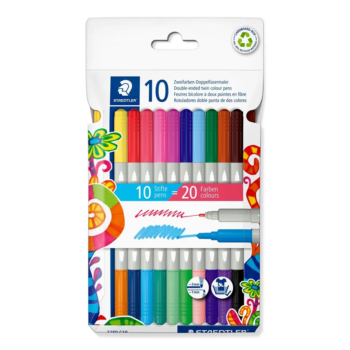Staedtler Set carioci Noris cu 2 capete, 20 culori
