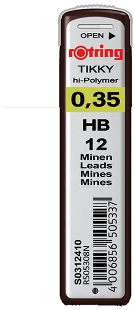 Rotring Rezerva mine 0.35 HB creion mecanic set 12