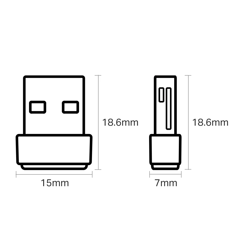 TP-Link Archer T2U Nano AC600 Adaptor USB Wireless Nano angle